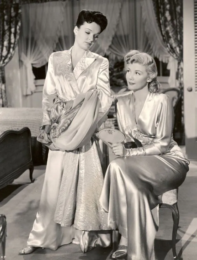 1940s Champagne Satin Evening Gown/Dressing Gown