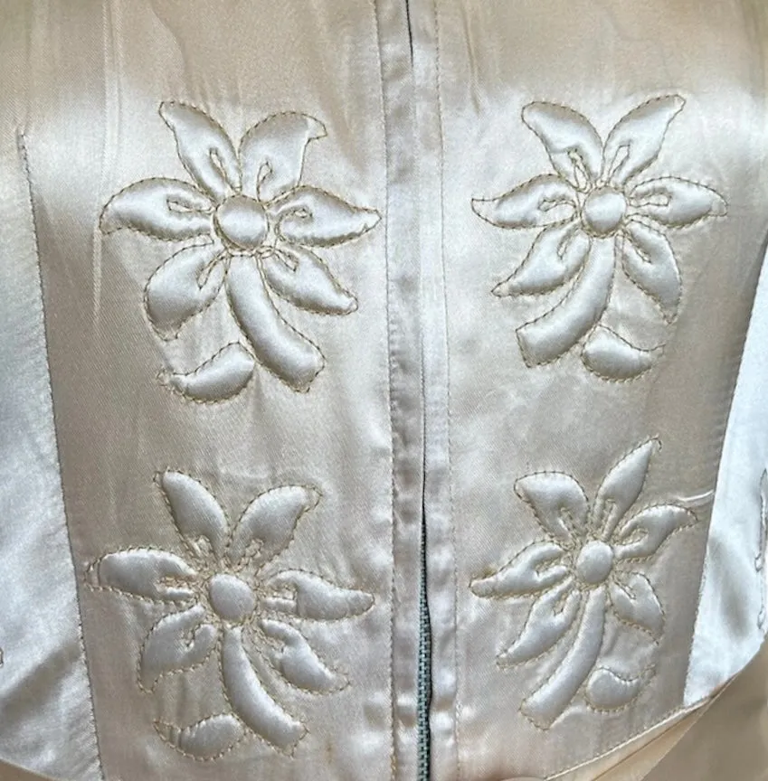 1940s Champagne Satin Evening Gown/Dressing Gown