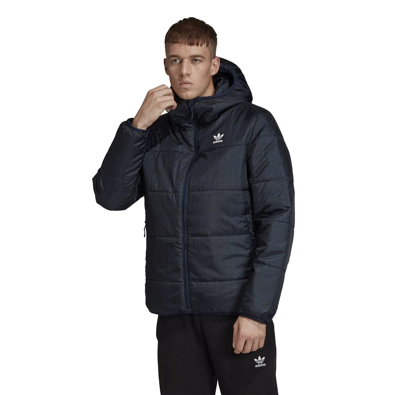 adidas Originals Tartan Padded Jacket - Navy