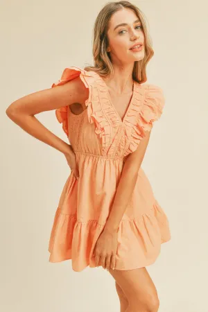 &merci V-Neck Ruffled Mini Dress