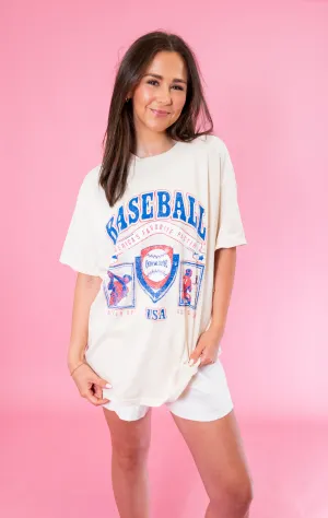 Baseball Patch Thrifted Graphic Tee