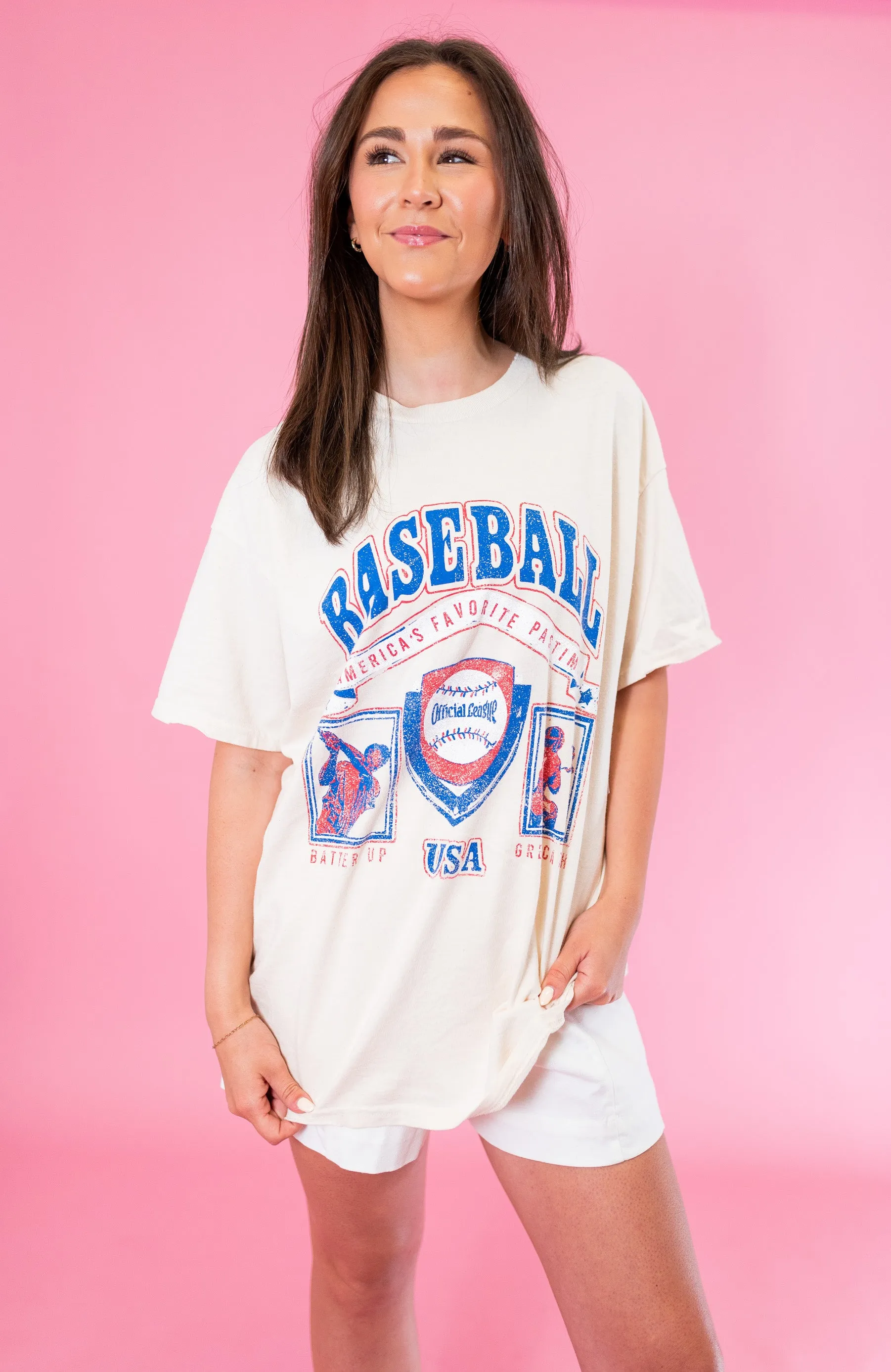 Baseball Patch Thrifted Graphic Tee