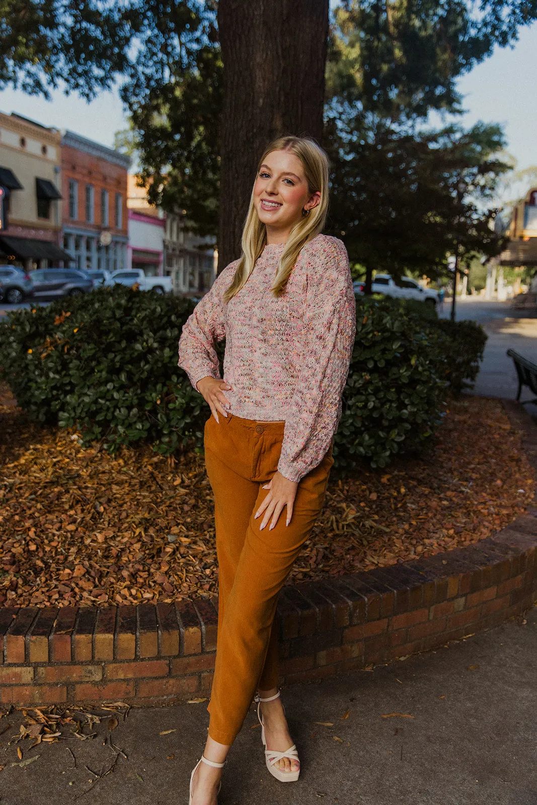 Charlotte Wide Leg Trousers - Chestnut