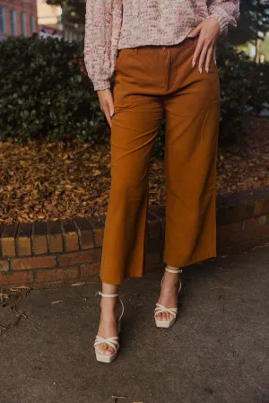 Charlotte Wide Leg Trousers - Chestnut