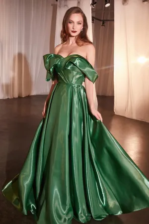 CINDERELLA DIVINE CD801 Luxurious Organza Off The Shoulder Ball Gown