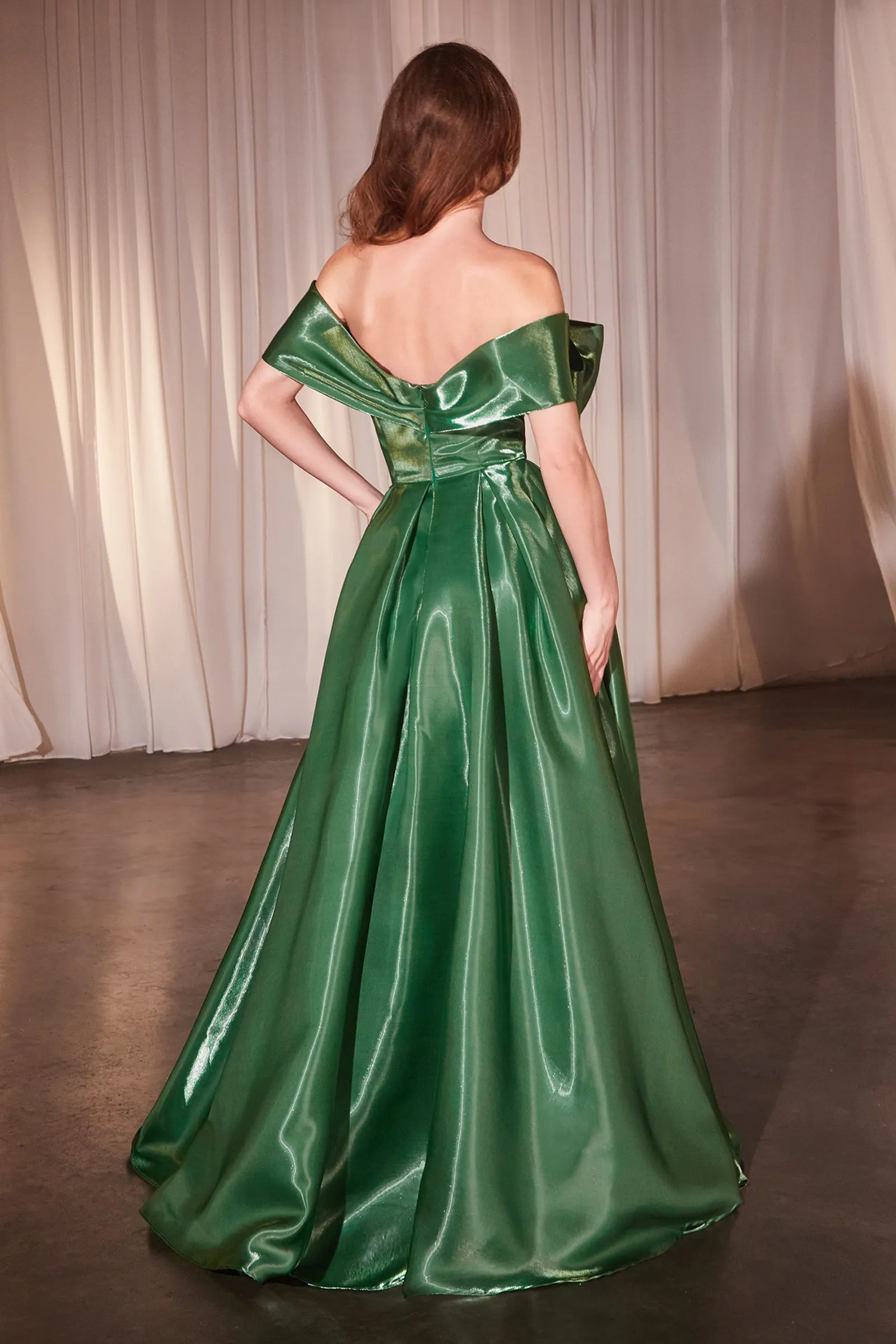 CINDERELLA DIVINE CD801 Luxurious Organza Off The Shoulder Ball Gown