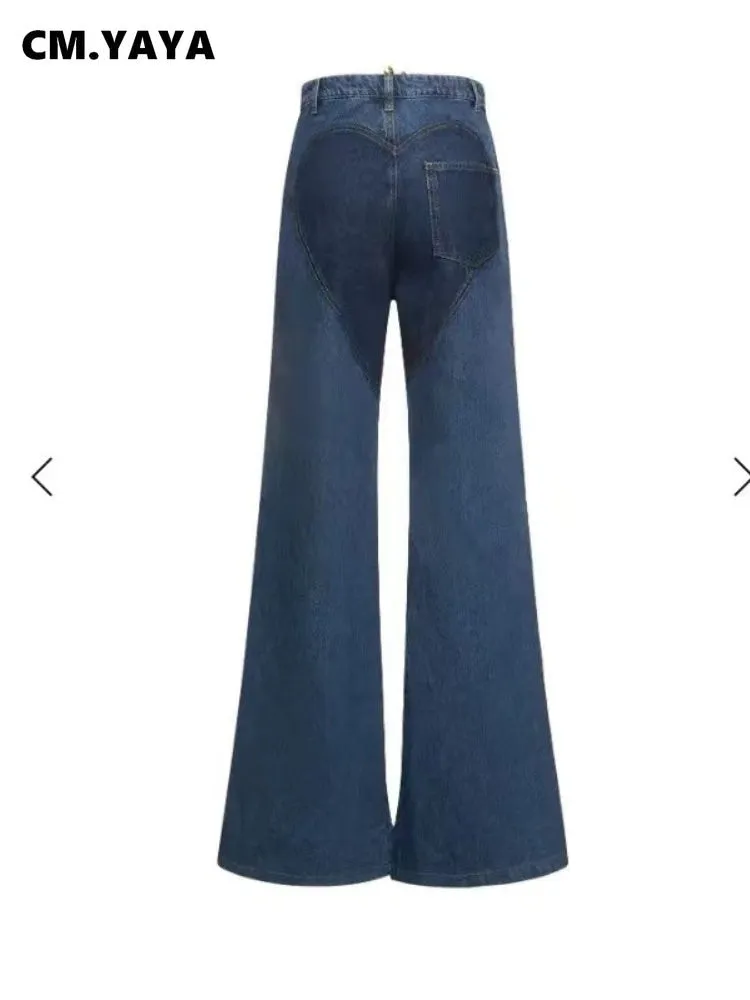 Criss Cross Straight Flare Denim Pants