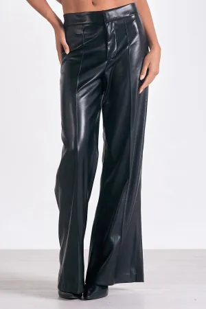 Elan Lans Faux Leather Pants - Black