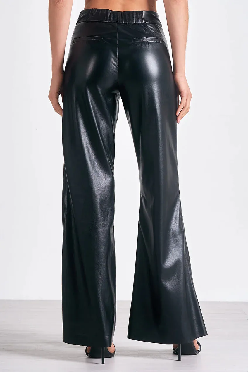 Elan Lans Faux Leather Pants - Black