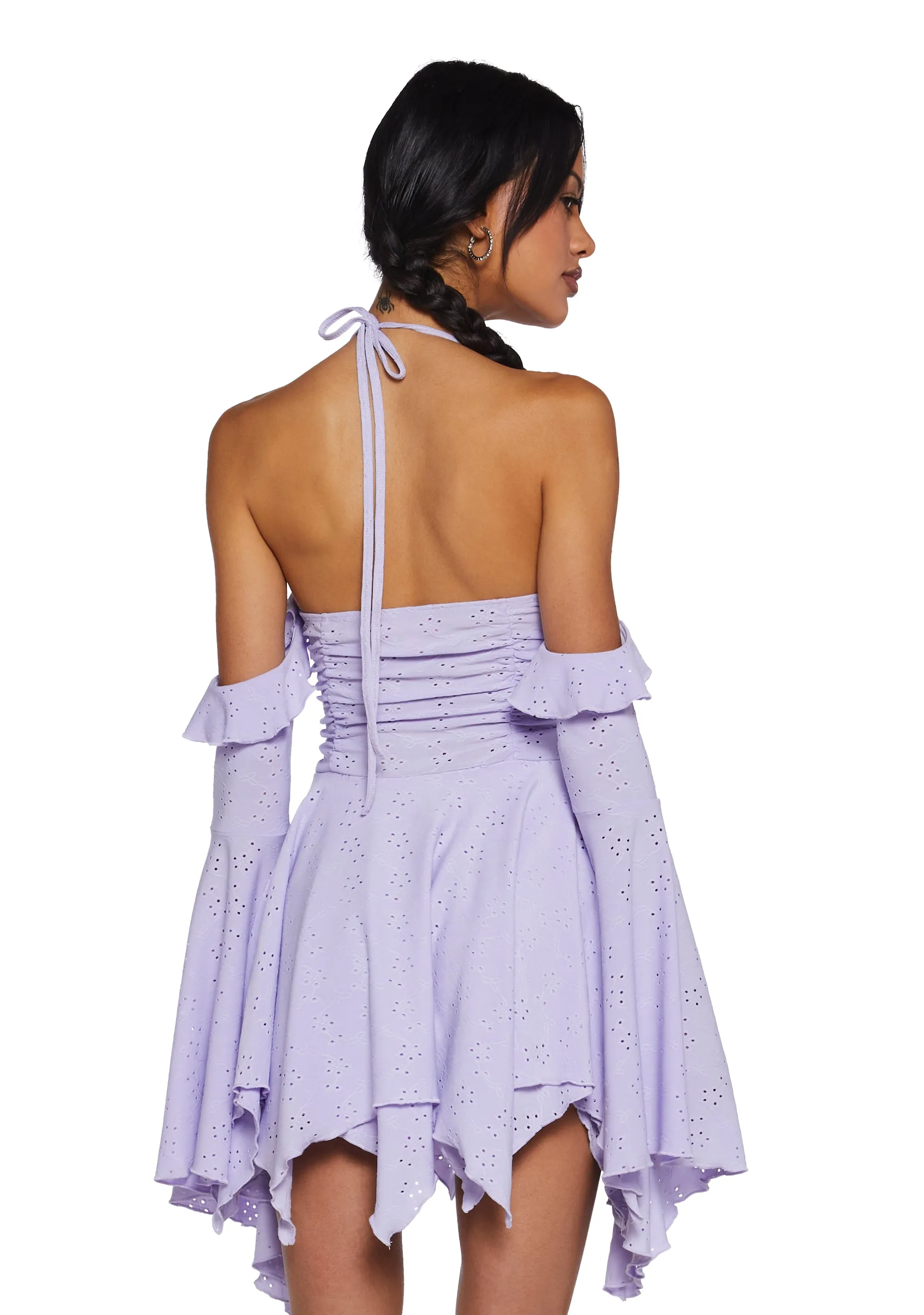 Fairy Delights Ruffled Handkerchief Dress - Purple