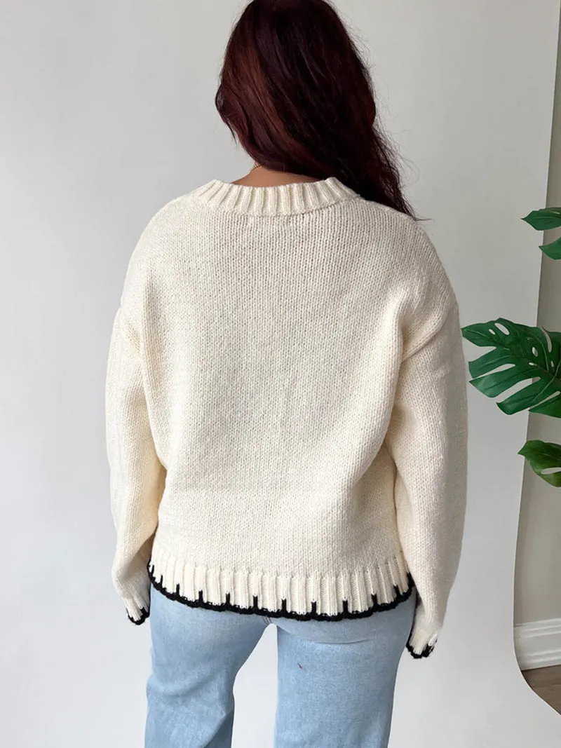Geometric Patch Knit Sweater
