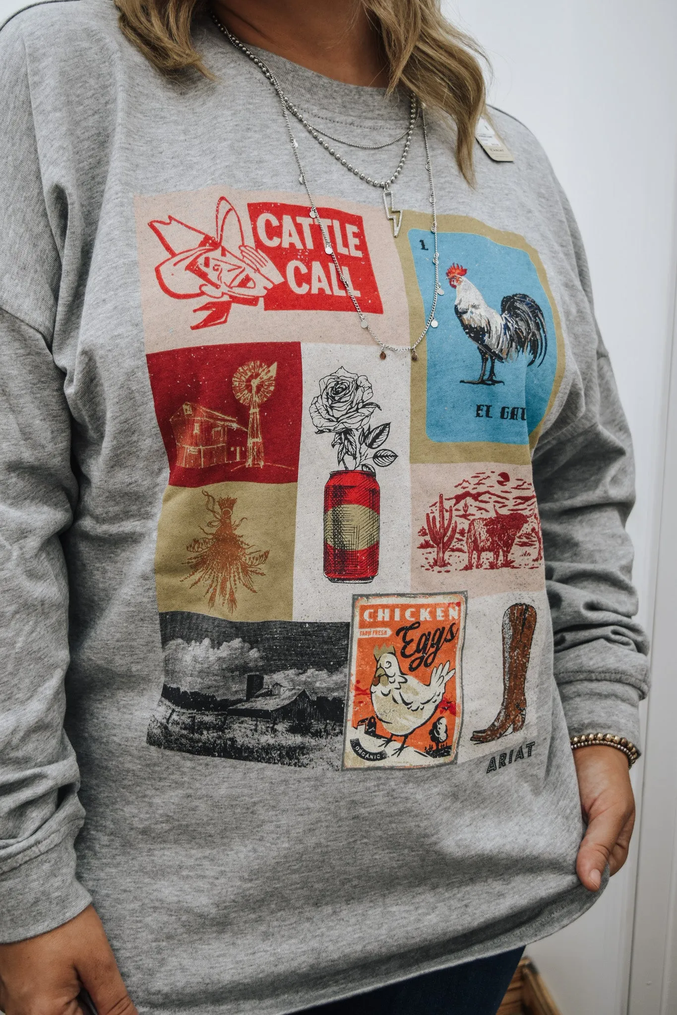 Grey Cattle Call Ariat Shirt