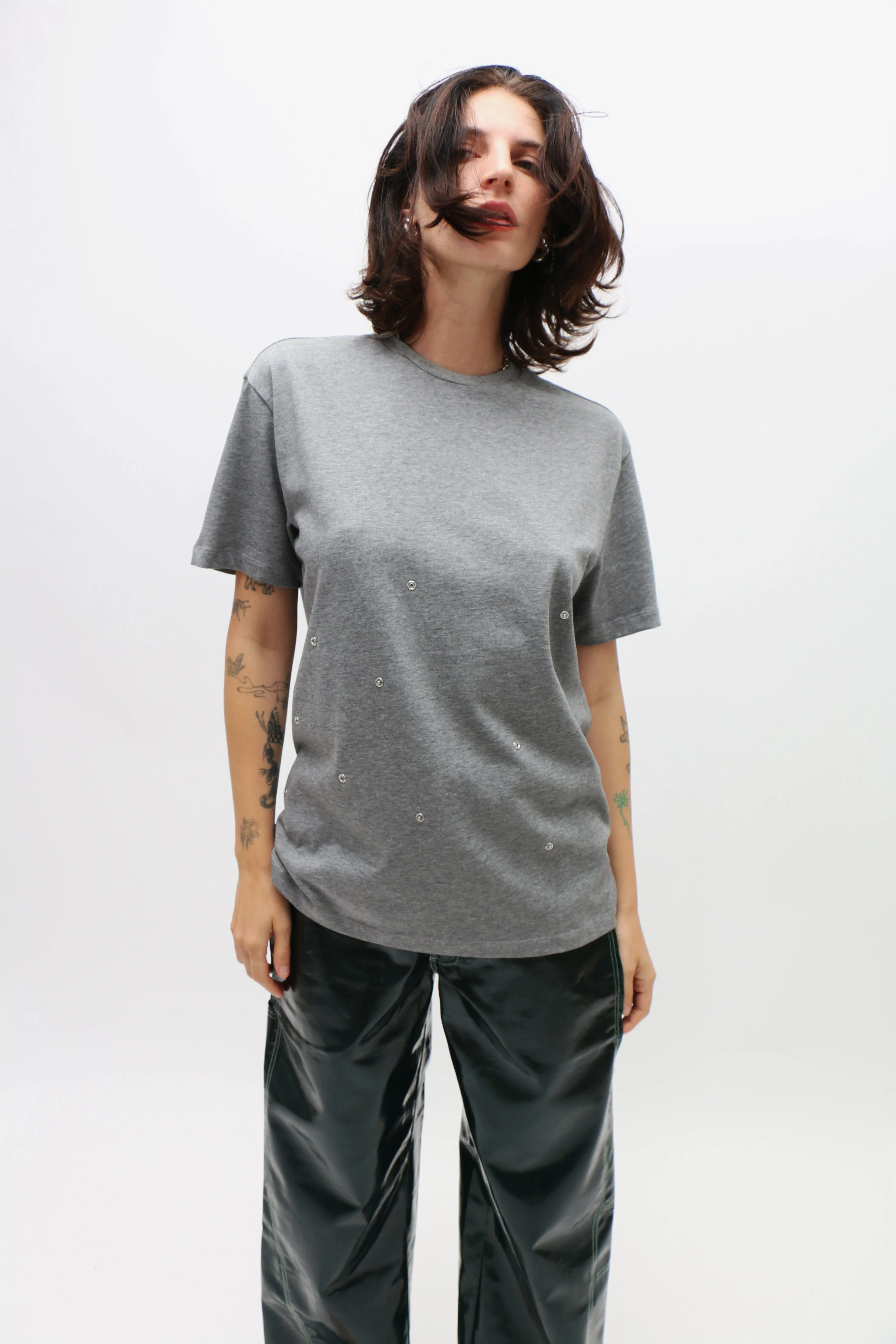 Grey Cotton Click T-Shirt