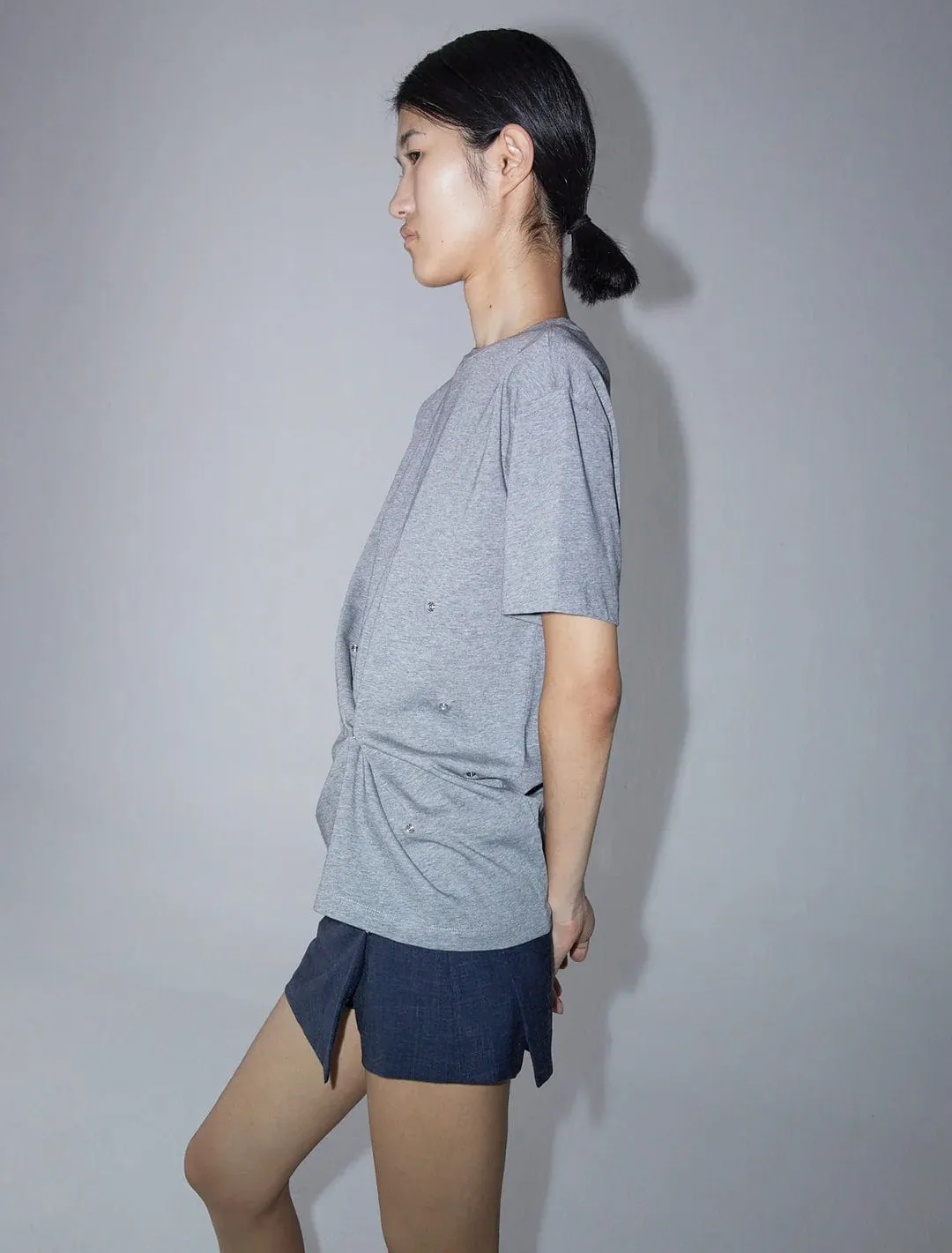 Grey Cotton Click T-Shirt