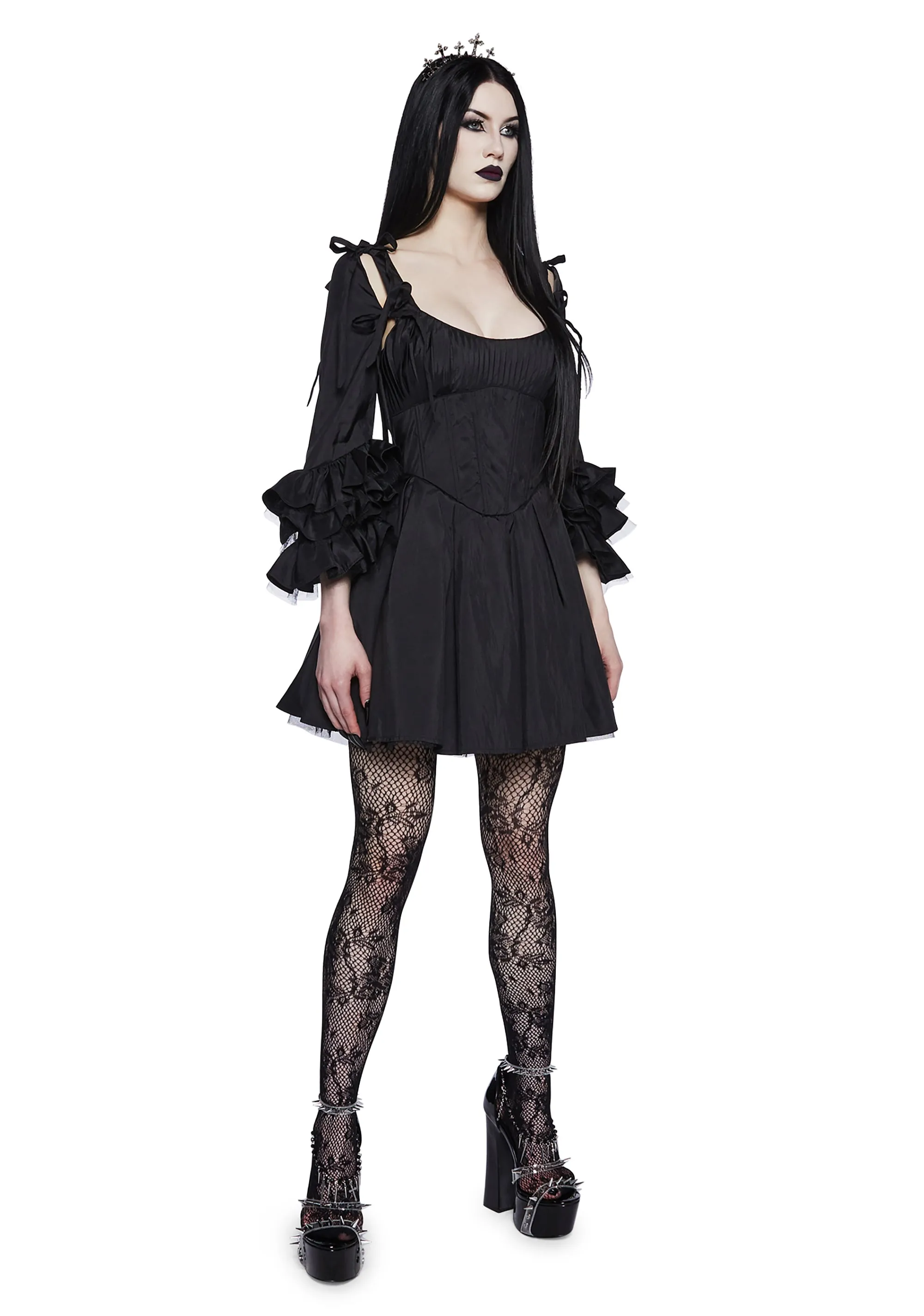 Haunted Hue Mini Dress - Black