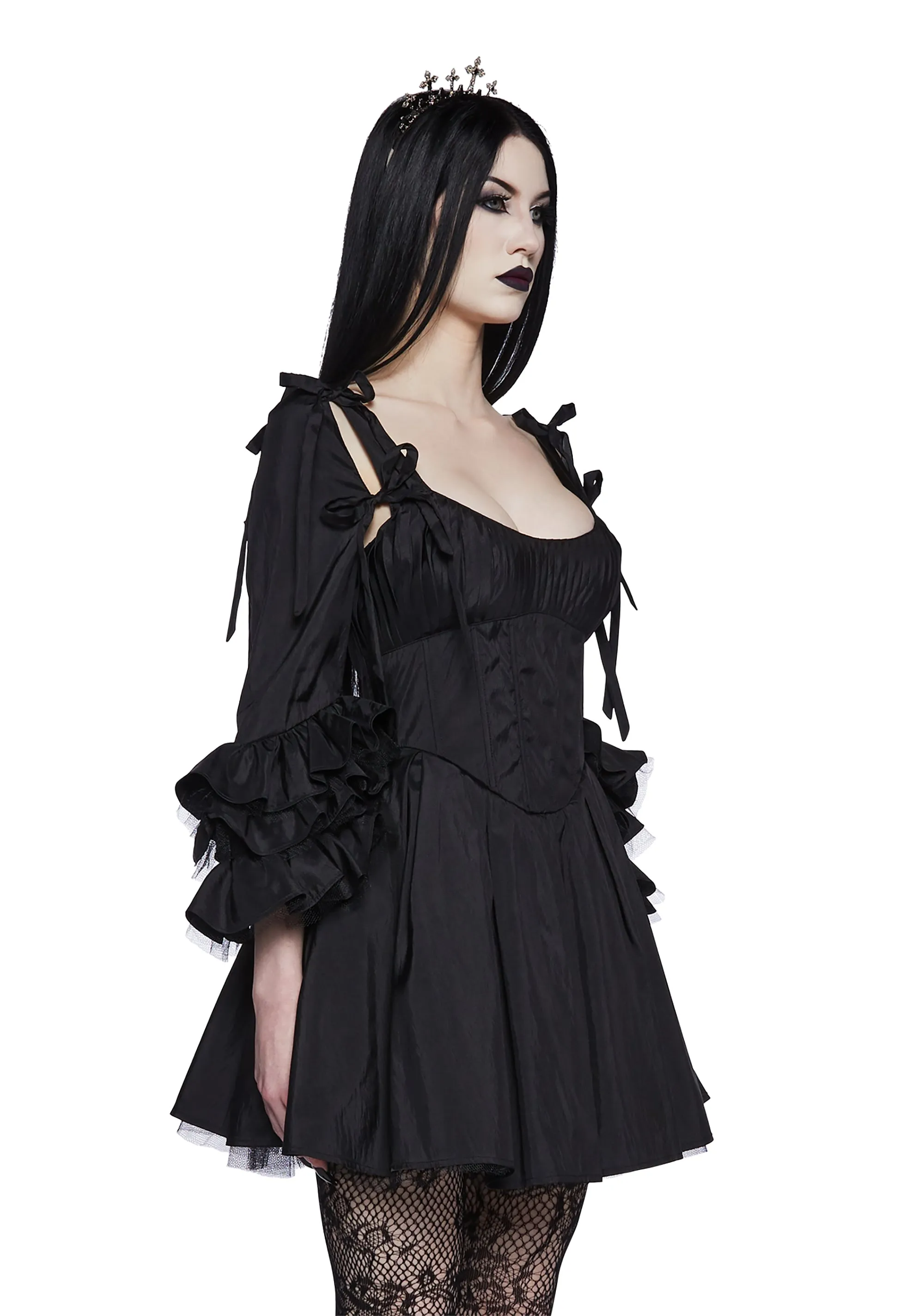 Haunted Hue Mini Dress - Black