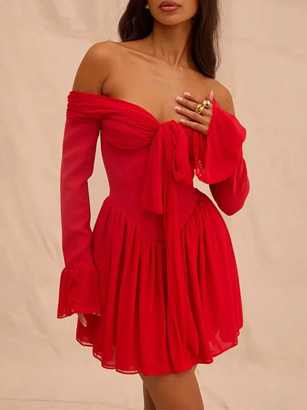 Josephine Off Shoulder Backless Mini Dress