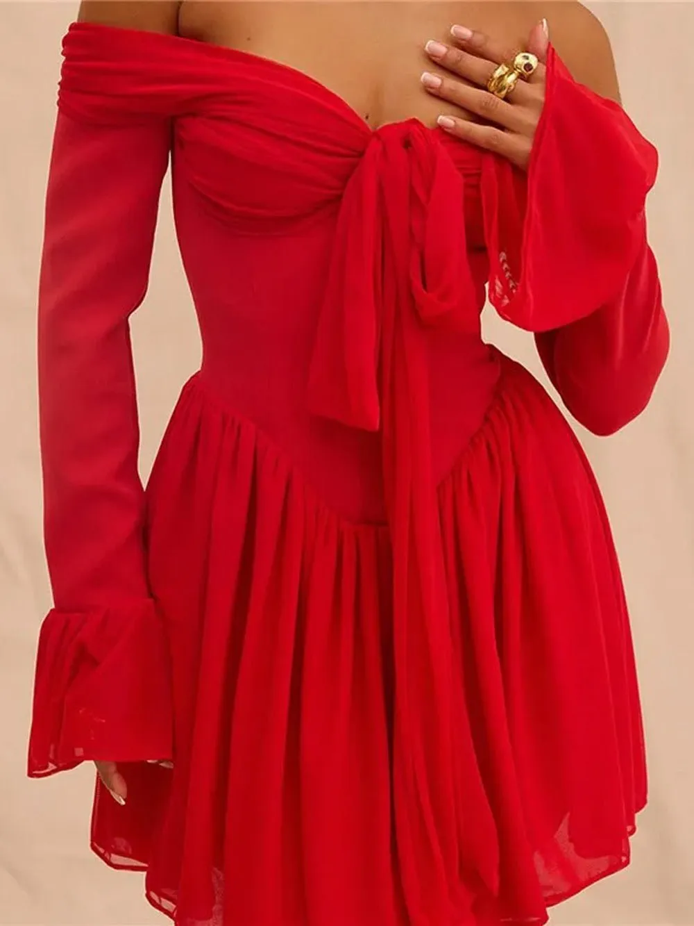 Josephine Off Shoulder Backless Mini Dress