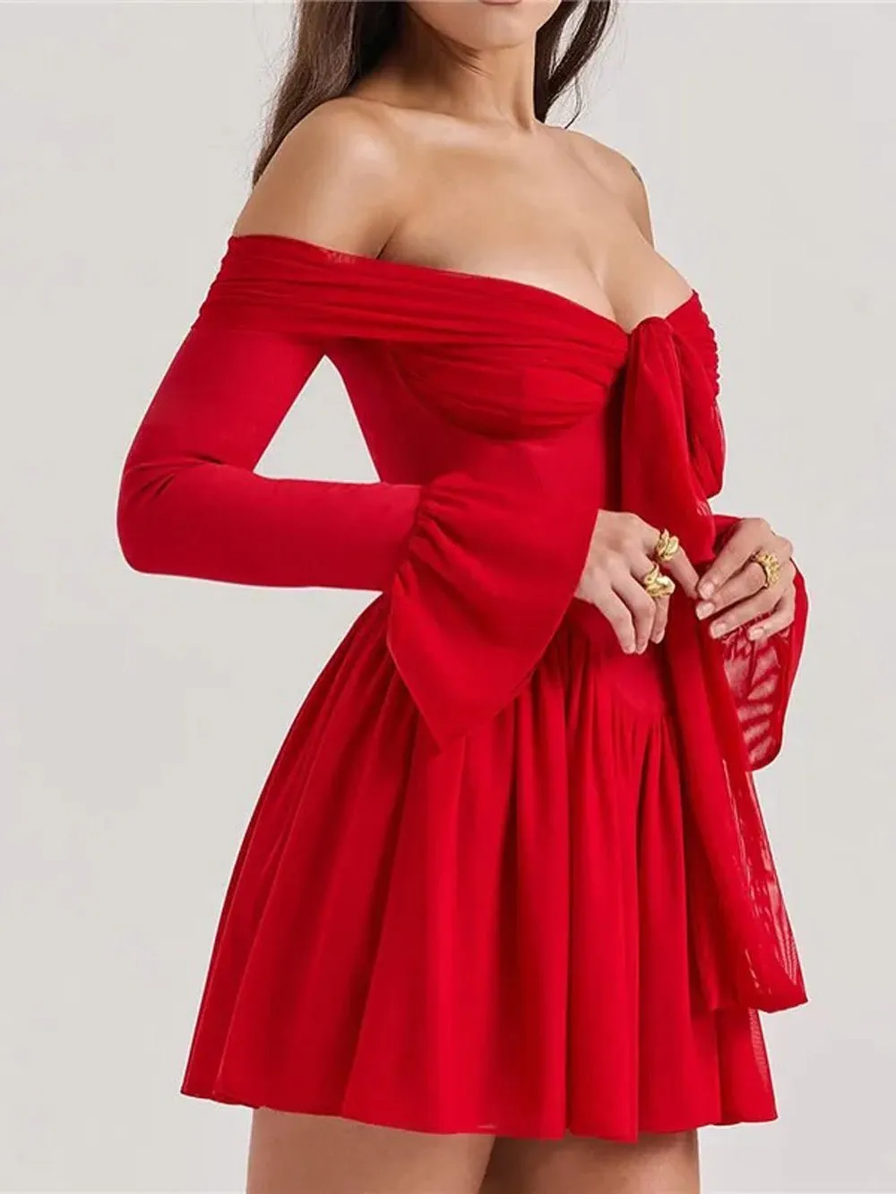 Josephine Off Shoulder Backless Mini Dress