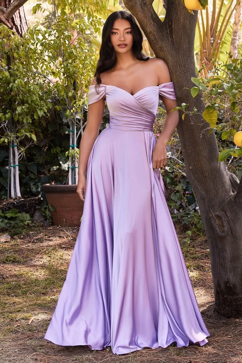 Ladivine 7493C Bridesmaids Dress Curvy Off the Shoulder A Line Evening Gown