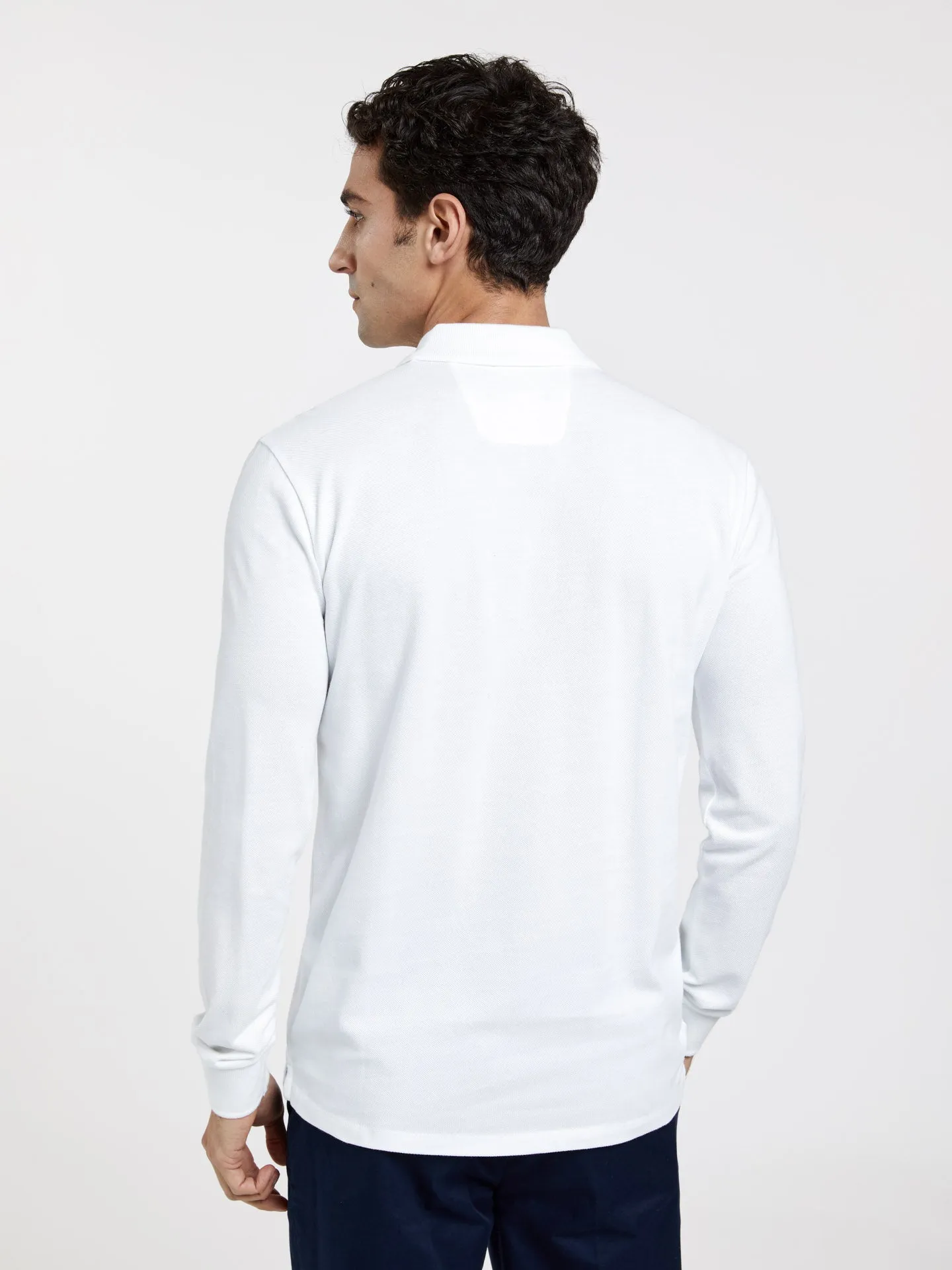 Long Sleeve Basic Polo Piqué Shirt