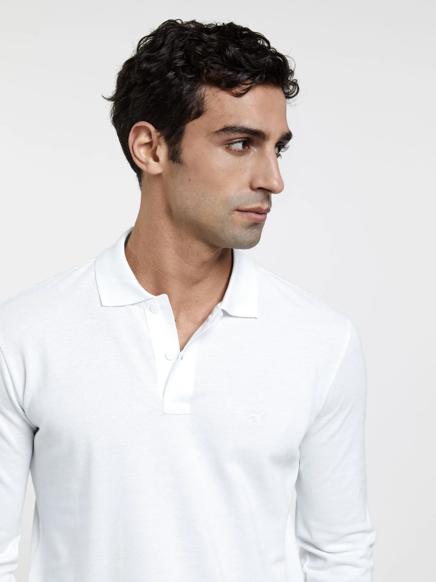 Long Sleeve Basic Polo Piqué Shirt