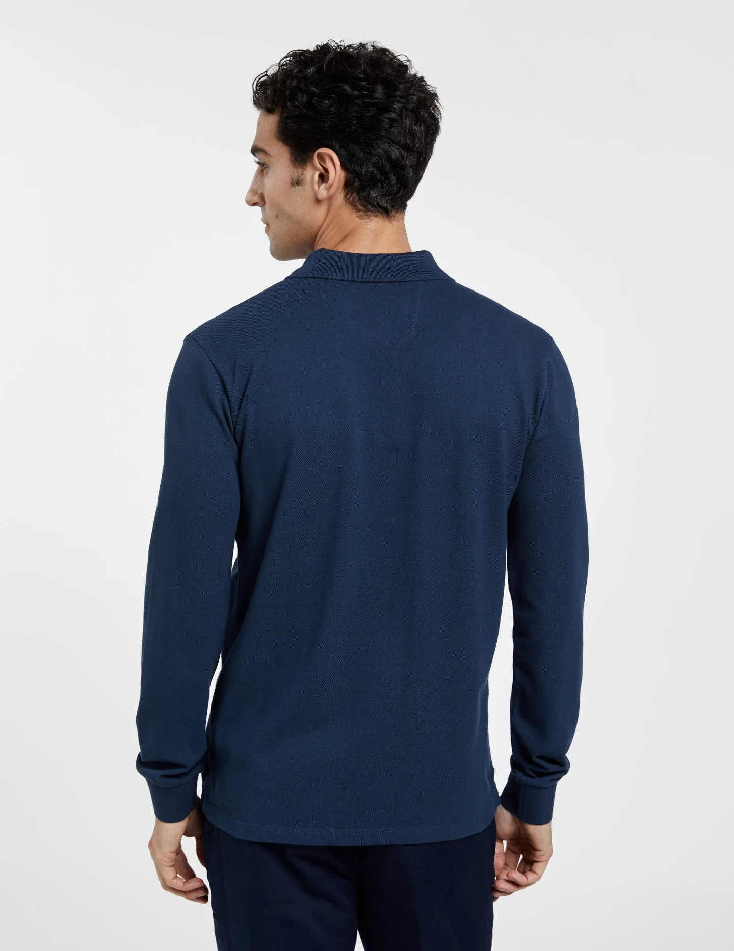 Long Sleeve Basic Polo Piqué Shirt