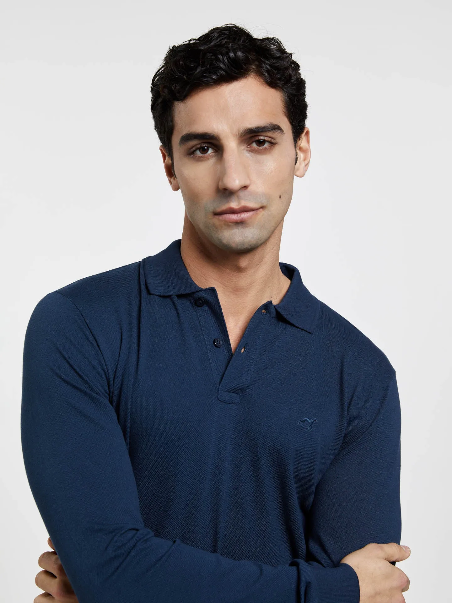 Long Sleeve Basic Polo Piqué Shirt