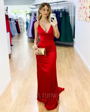Maurie Satin Gown - Red [HIRE]