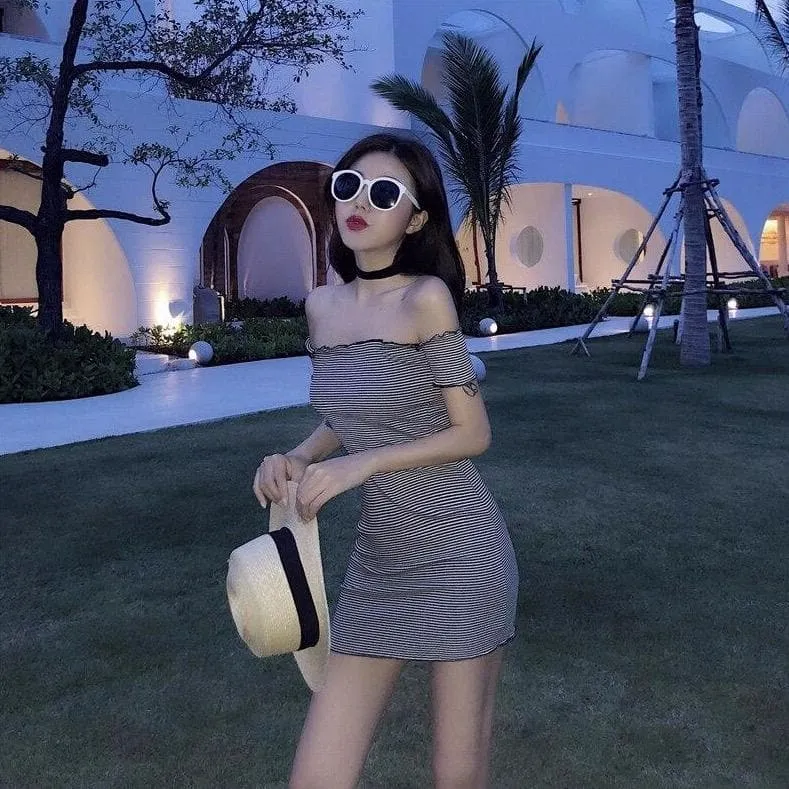 Off-The-Shoulder Mini Dress With Ruffles