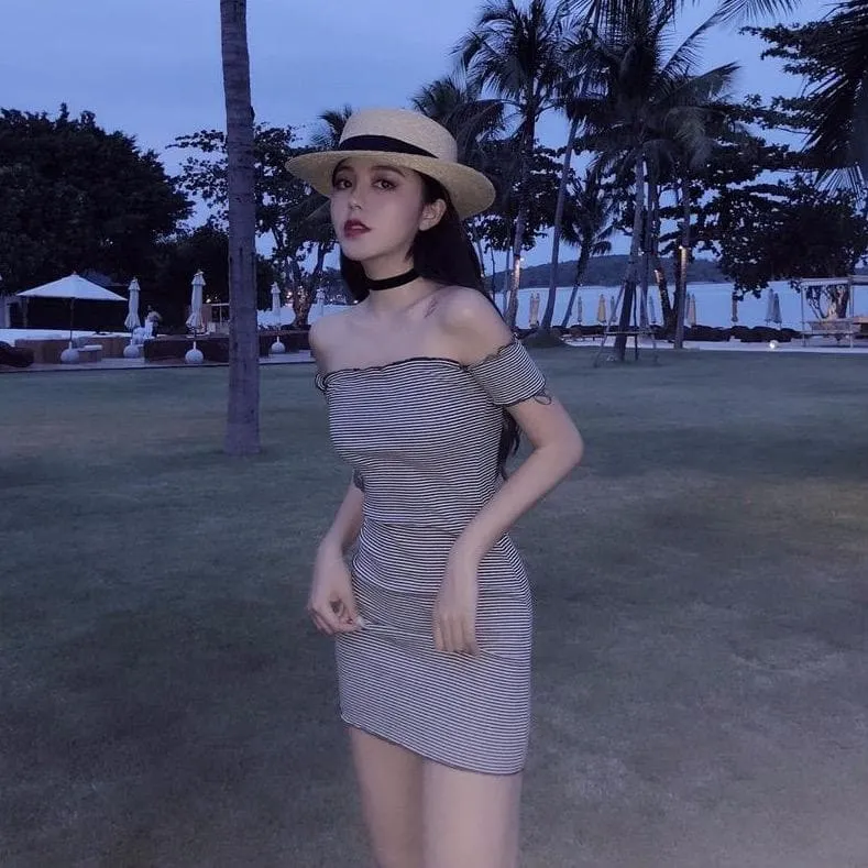 Off-The-Shoulder Mini Dress With Ruffles
