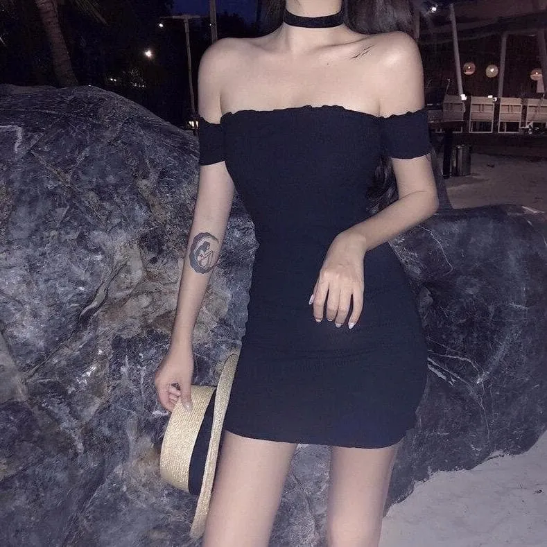 Off-The-Shoulder Mini Dress With Ruffles