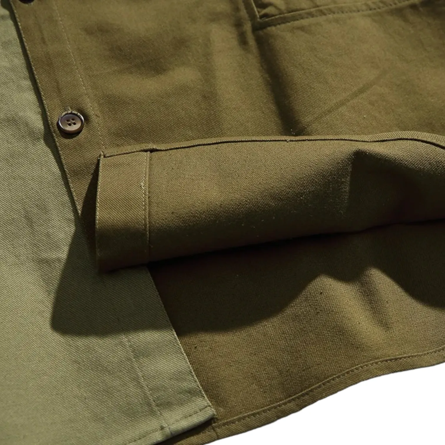 Oversized fit color block cotton canvas shirt