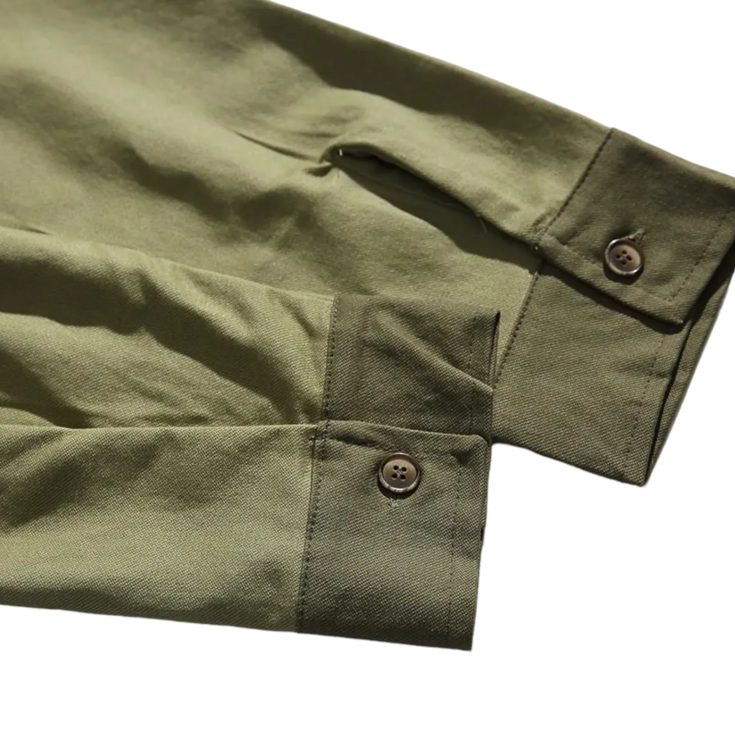 Oversized fit color block cotton canvas shirt