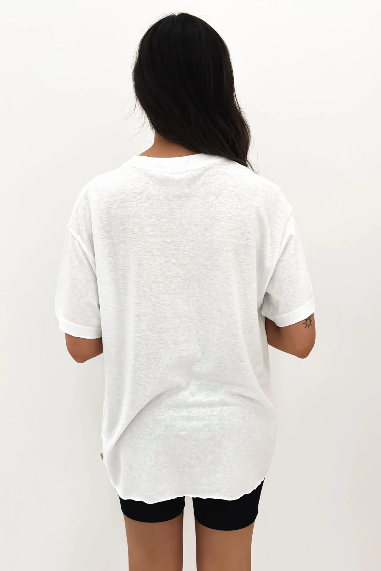 Pearly Hemp Oversized Tee White