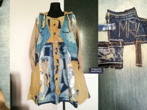 Plus Size Hooded Denim Jacket 3XL Loose Boho Hoodie Jacket
