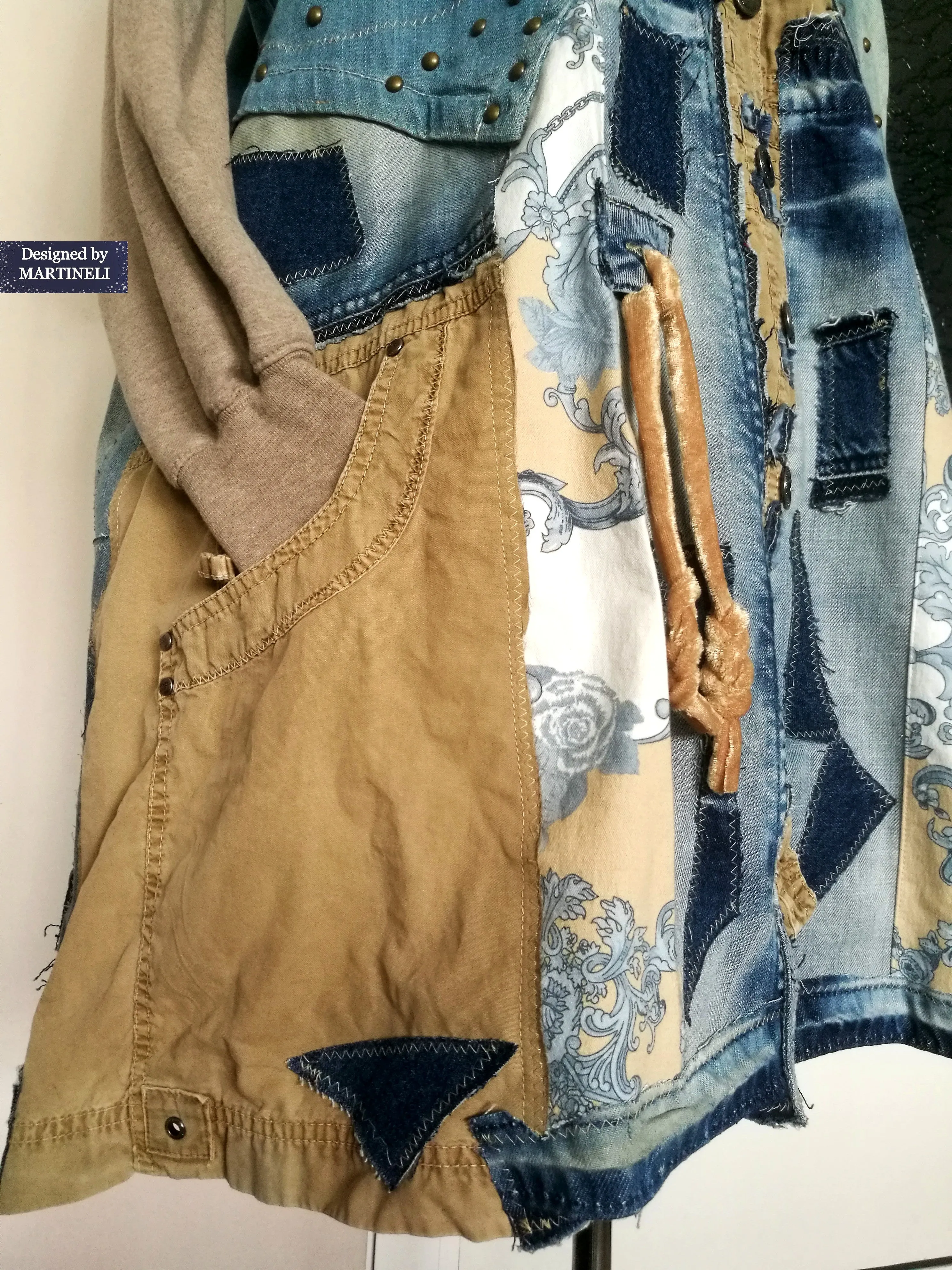Plus Size Hooded Denim Jacket 3XL Loose Boho Hoodie Jacket
