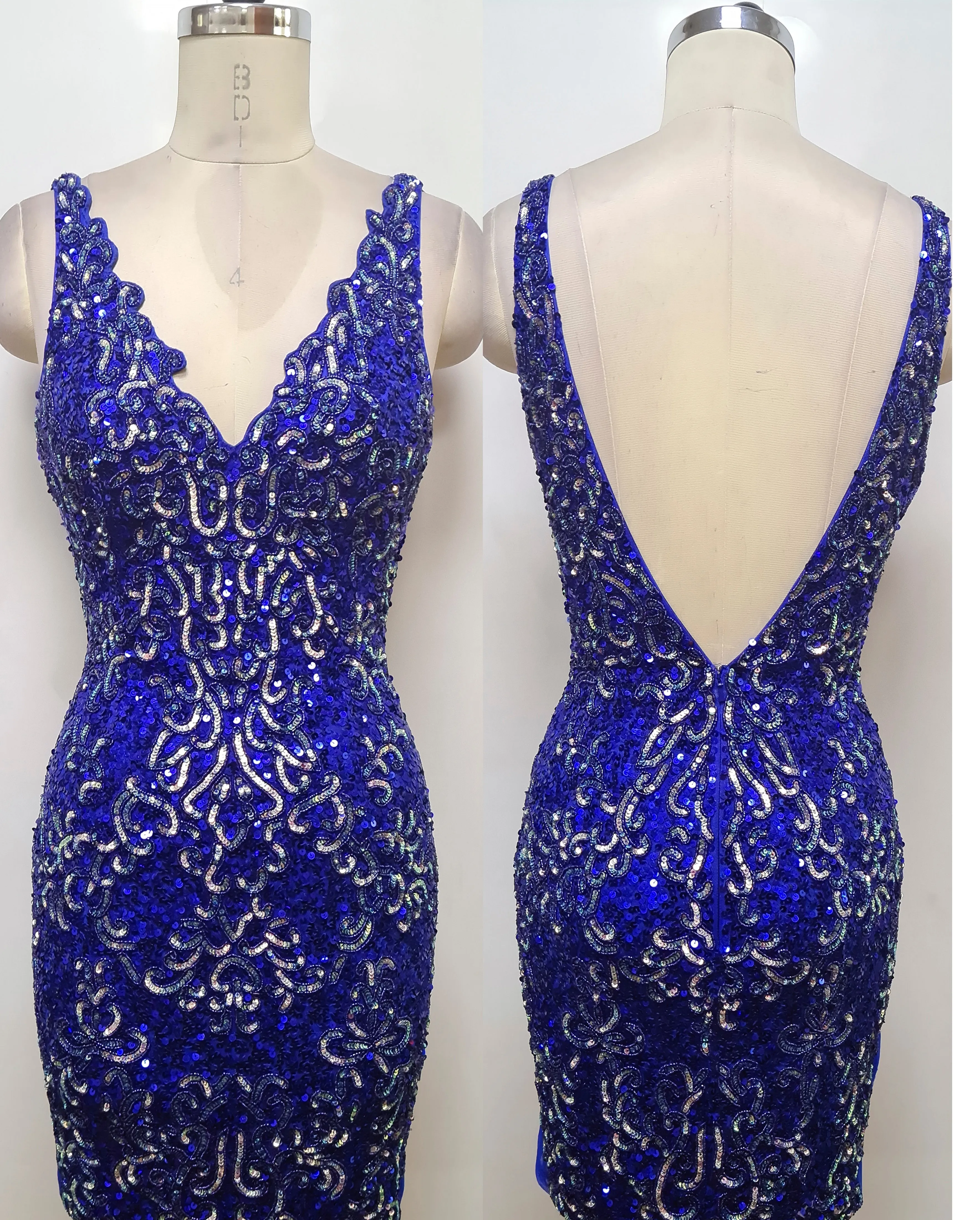 Primavera Couture 4017 Scalloped Sequins Cocktail Dress