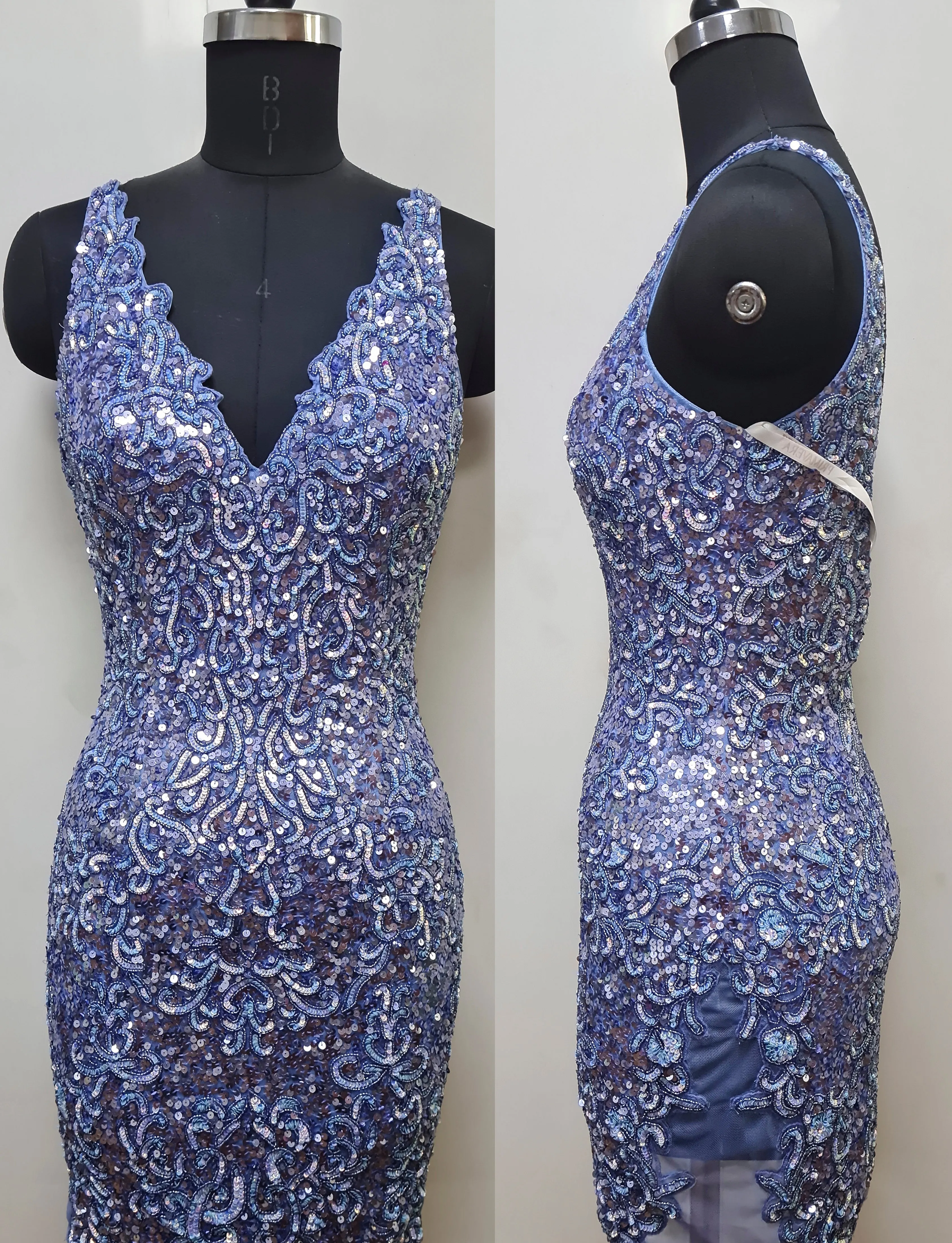 Primavera Couture 4017 Scalloped Sequins Cocktail Dress