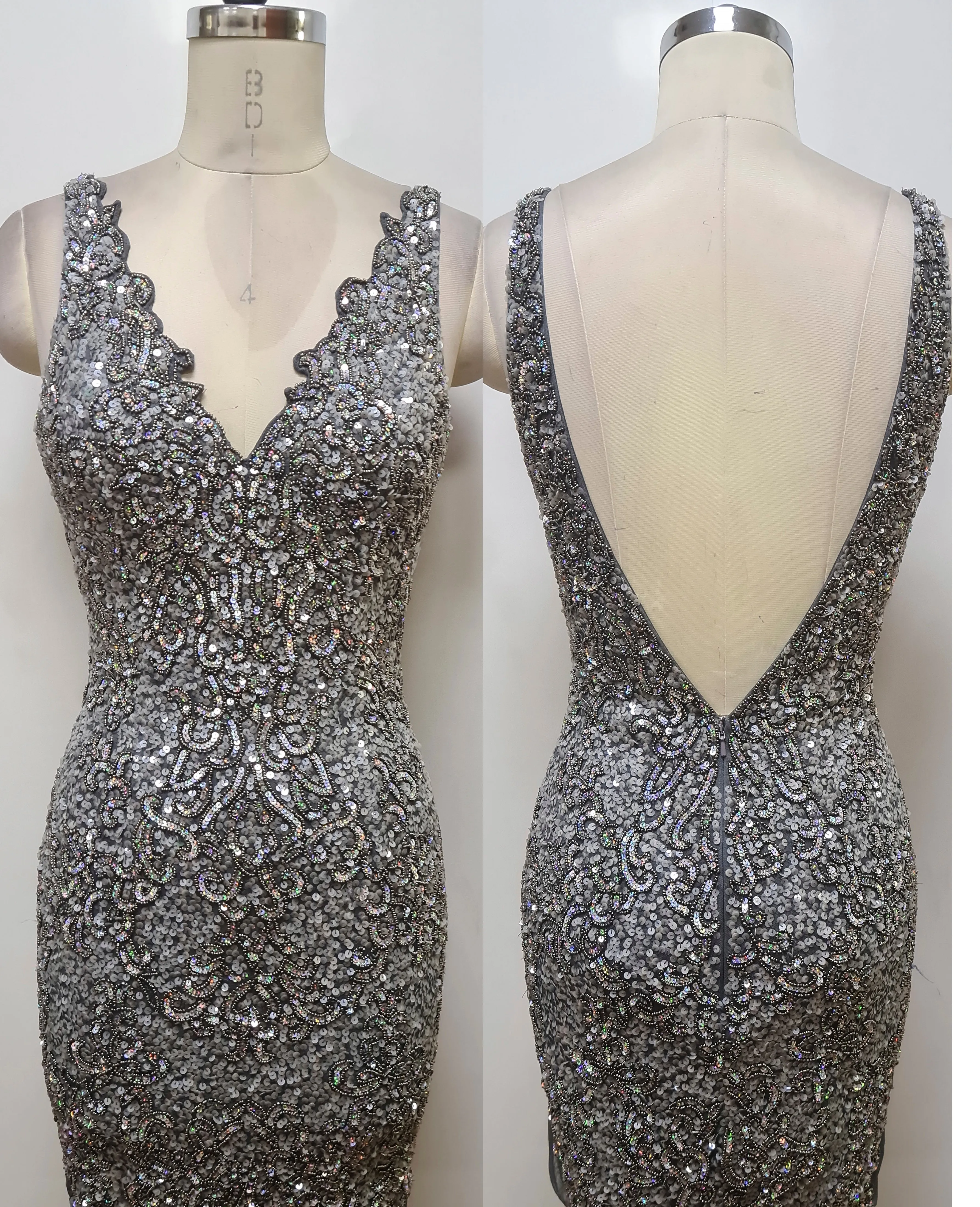 Primavera Couture 4017 Scalloped Sequins Cocktail Dress