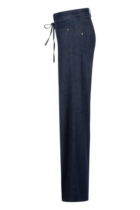 Raffaello Rossi Sventy Belt Fluid Denim Wide Leg Jean