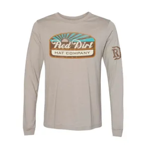 Red Dirt Hat Co. "Blue Skies" Long Sleeve Graphic T-Shirt in Cement