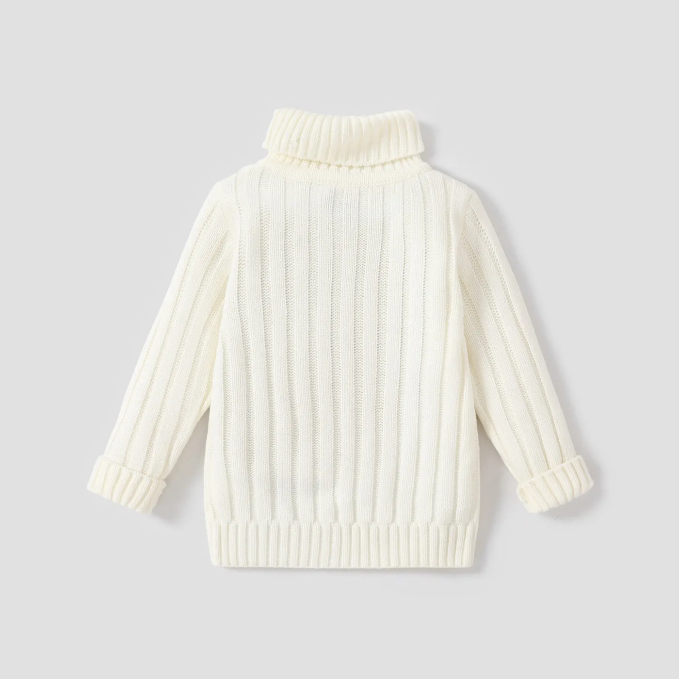 Toddler Girl/Boy Turtleneck Ribbed Knit Sweater