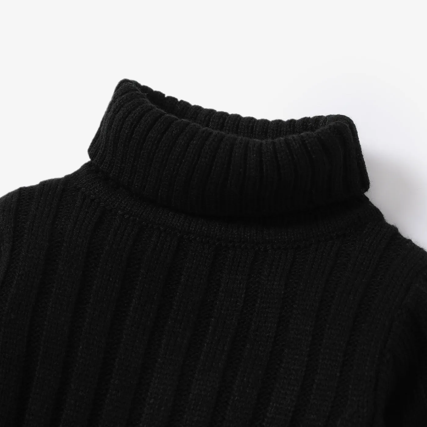 Toddler Girl/Boy Turtleneck Ribbed Knit Sweater