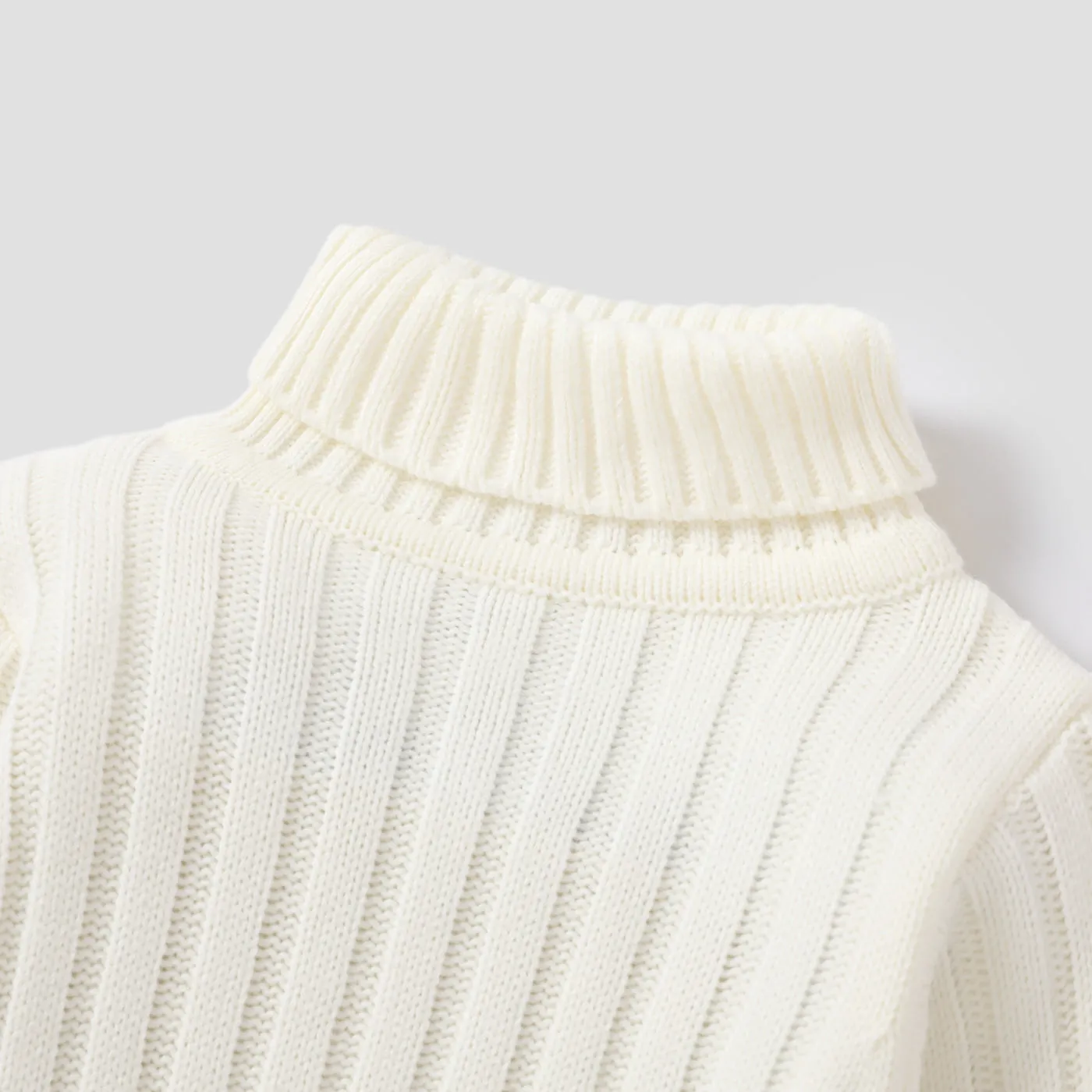 Toddler Girl/Boy Turtleneck Ribbed Knit Sweater