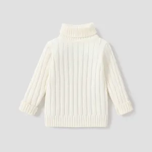 Toddler Girl/Boy Turtleneck Ribbed Knit Sweater