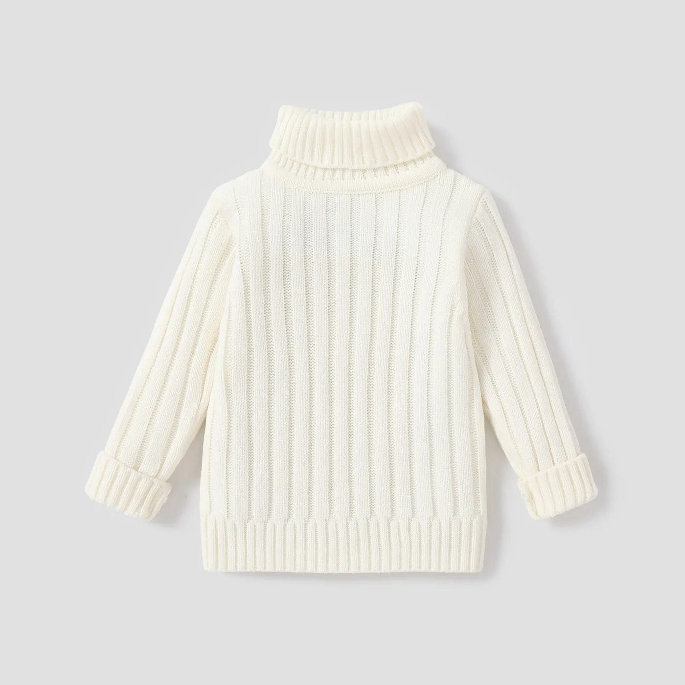 Toddler Girl/Boy Turtleneck Ribbed Knit Sweater