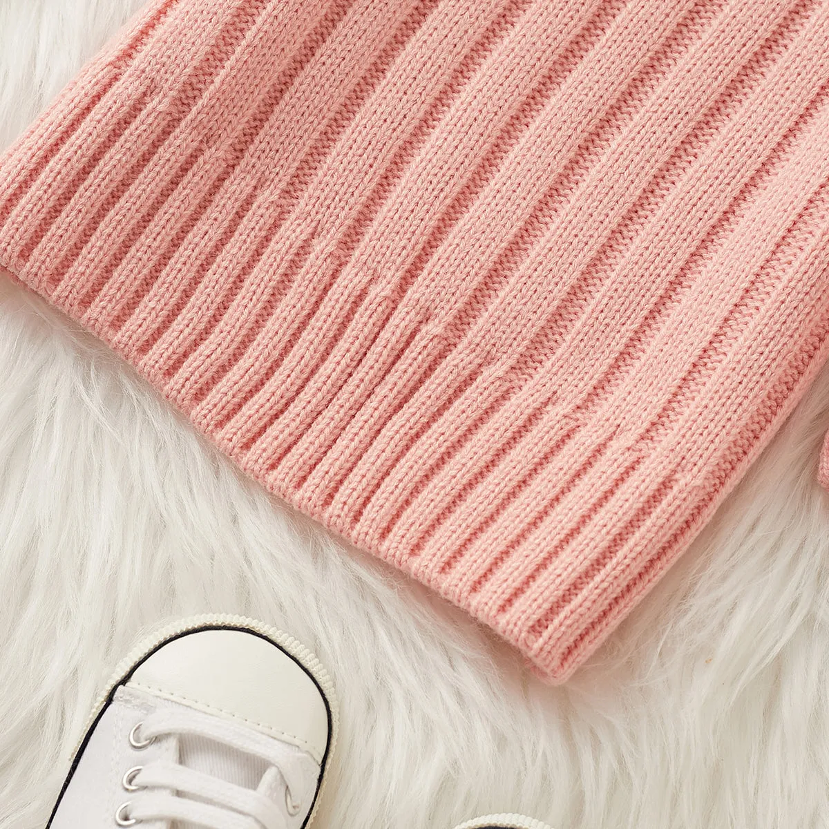 Toddler Girl/Boy Turtleneck Ribbed Knit Sweater