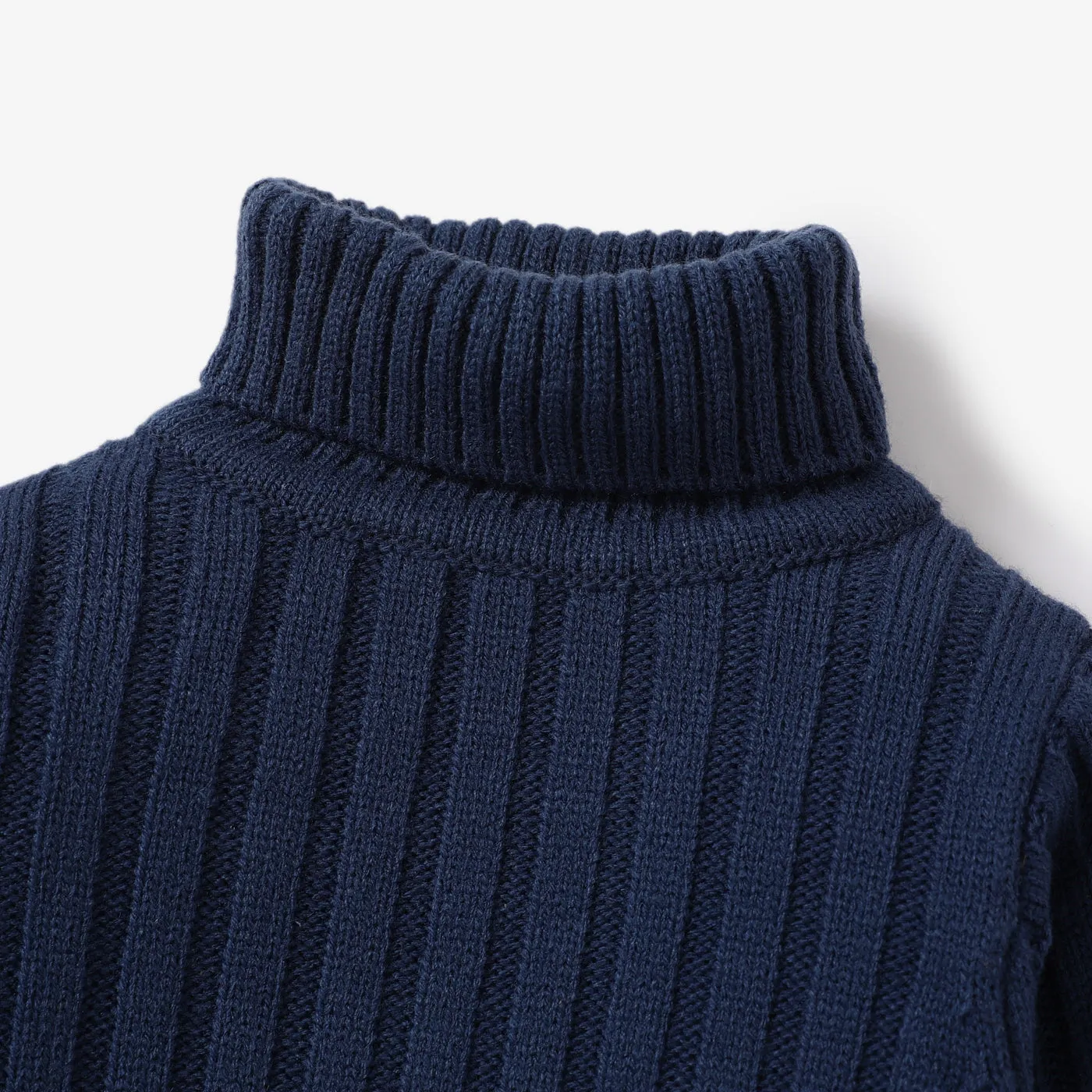 Toddler Girl/Boy Turtleneck Ribbed Knit Sweater