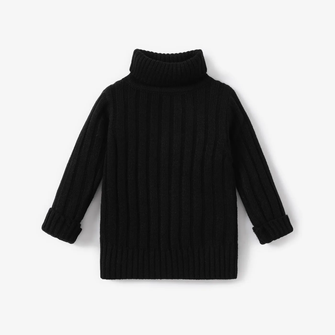 Toddler Girl/Boy Turtleneck Ribbed Knit Sweater